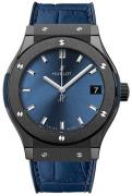 Hublot Damklocka 581.CM.7170.LR Classic Fusion Blå/Läder Ø33 mm