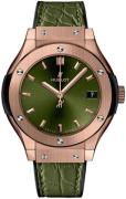 Hublot Damklocka 581.OX.8980.LR Classic Fusion Grön/Läder Ø33 mm