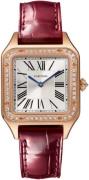 Cartier Damklocka WJSA0017 Santos Dumont Silverfärgad/Läder