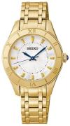 Seiko Damklocka SRZ434P1 Dress Ladies Vit/Gulguldtonat stål Ø30 mm