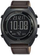 Pulsar Herrklocka P5A029X1 X LCD/Läder Ø45 mm