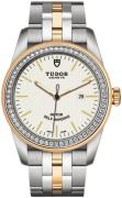 Tudor Damklocka M53023-0065 Glamour Date Vit/Gulguldtonat stål Ø31