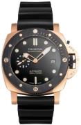 Panerai Herrklocka PAM02070 Submersible Svart/Gummi Ø44 mm