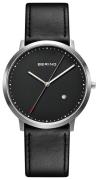 Bering Herrklocka 11139-402 Slim Svart/Läder Ø39 mm