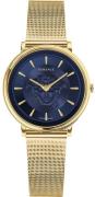 Versace Damklocka VE8104021 V Circle Blå/Gulguldtonat stål Ø38 mm