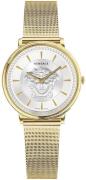 Versace Damklocka VE8102319 V Circle Silverfärgad/Gulguldtonat stål