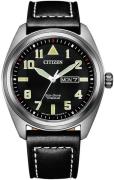 Citizen Herrklocka BM8560-29E Garrison Svart/Läder Ø42 mm