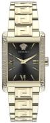 Versace Damklocka VE1C01122 Tonneau Svart/Gulguldtonat stål Ø33 mm