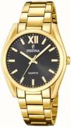 Festina Damklocka F20640-6 Boyfriend Svart/Gulguldtonat stål Ø36.8