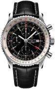 Breitling Herrklocka A24322121B2P1 Navitimer Gmt Svart/Läder Ø46 mm