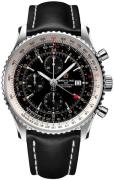 Breitling Herrklocka A24322121B2X2 Navitimer Gmt Svart/Läder Ø46 mm