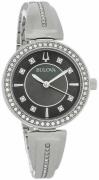 Bulova Damklocka 96X152 Crystal Svart/Stål Ø30 mm