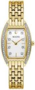 Bulova Damklocka 98R282 Diamond Vit/Gulguldtonat stål