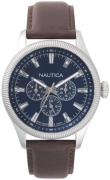 Nautica Herrklocka NAPSTB001 Blå/Läder Ø44 mm