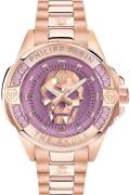 Philipp Plein PWNAA0822 The Skull Lila/Roséguldstonat stål Ø41 mm