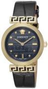 Versace Damklocka VELW01122 Meander Svart/Läder Ø34 mm