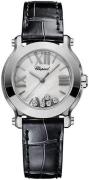 Chopard Damklocka 278509-3004 Happy Sport Mini Vit/Läder Ø30 mm