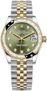 Rolex Damklocka 278343RBR-0030 Datejust 31 Grön/18 karat gult guld