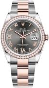 Rolex Damklocka 126281RBR-0012 Datejust 36 Grå/18 karat roséguld