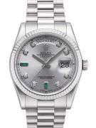 Rolex Herrklocka 118239-0269 Day-Date 36 Silverfärgad/18 karat vitt