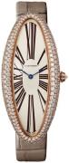 Cartier Damklocka WJBA0008 Baignoire Silverfärgad/Läder