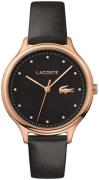 Lacoste Damklocka 2001086 Svart/Läder Ø38 mm