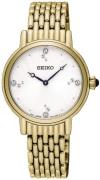 Seiko Dress Ladies Damklocka SFQ804P1 Vit/Gulguldtonat stål Ø29.4 mm