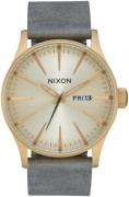 Nixon 99999 Herrklocka A1052982-00 Silverfärgad/Läder Ø42 mm