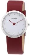 Bering Classic Damklocka 10331-604 Vit/Läder Ø31 mm