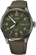 Oris Aviation Herrklocka 01 752 7760 4287-Set Grön/Läder Ø44 mm