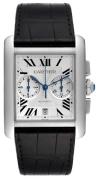 Cartier Tank MC Damklocka W5330007 Silverfärgad/Läder