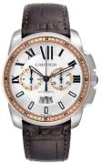 Cartier Calibre de Cartier Herrklocka W7100043 Silverfärgad/Läder