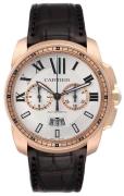 Cartier Calibre de Cartier Herrklocka W7100044 Silverfärgad/Läder