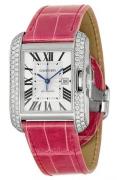 Cartier Tank Anglaise Damklocka WT100018 Silverfärgad/Läder