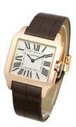 Cartier Santos Dumont Damklocka W2009251 Silverfärgad/Läder 25x25 mm