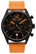 So & Co New York Monticello Herrklocka 5028.3 Svart/Läder Ø42 mm