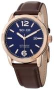 So & Co New York Madison Herrklocka 5011L.2 Blå/Läder Ø42 mm