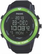 Pulsar Herrklocka PQ2033X1 LCD/Gummi Ø47 mm