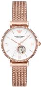 Emporio Armani Damklocka AR60063 Gianni T-Bar Vit/Roséguldstonat