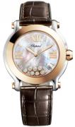 Chopard Damklocka 278492-9004 Happy Sport Vit/Läder Ø36 mm