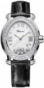 Chopard Damklocka 278546-3002 Happy Sport Vit/Läder 34x31 mm