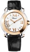 Chopard Damklocka 278492-9001 Happy Sport Vit/Läder Ø36 mm