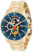 Invicta Herrklocka 39519 Disney Blå/Gulguldtonat stål Ø48 mm