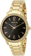 Invicta Damklocka 31368 Angel Svart/Gulguldtonat stål Ø36 mm