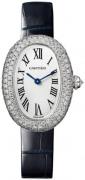 Cartier Damklocka WJBA0015 Baignoire Silverfärgad/Läder