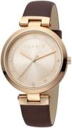 Esprit Damklocka ES1L165L0035 Breezy Roséguldstonad/Läder Ø36 mm