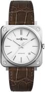 Bell & Ross BR-S-92-WHITE-STEEL-ALLIGATOR-ST Br 05 Vit/Läder