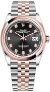 Rolex Damklocka 126201-0019 Datejust 36 Svart/18 karat roséguld Ø36