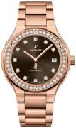 Hublot Damklocka 568.OX.898M.OX.1204 Classic Fusion Brun/18 karat