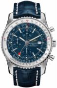 Breitling Herrklocka A24322121C1P1 Navitimer Gmt Blå/Läder Ø46 mm